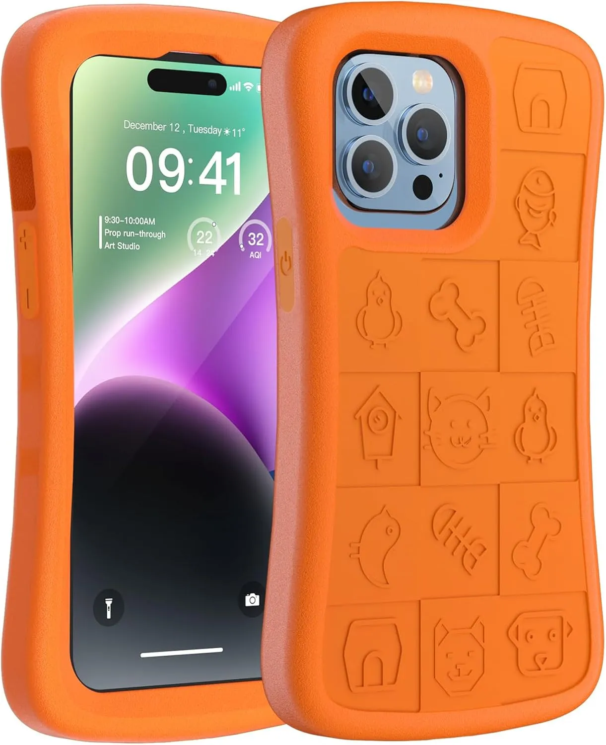 SUPFINE Phone Case Design for iPhone 6.7 inch Series for iPhone 15 Pro Max/12 Pro Max/13 Pro Max/14 Pro Max, [EVA Foam Material Case][10 FT Military Grade Protection] Non-Slip Shockproof Case,Orange