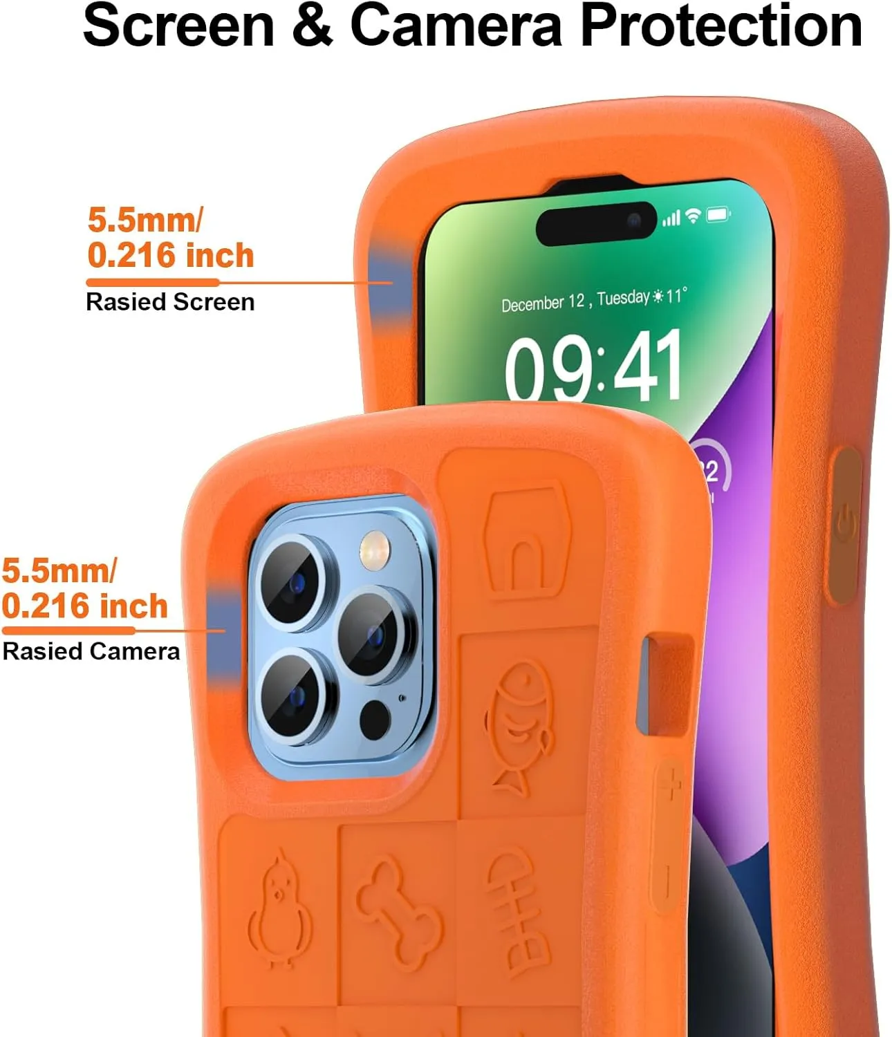 SUPFINE Phone Case Design for iPhone 6.7 inch Series for iPhone 15 Pro Max/12 Pro Max/13 Pro Max/14 Pro Max, [EVA Foam Material Case][10 FT Military Grade Protection] Non-Slip Shockproof Case,Orange