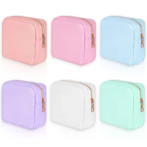 Sweetude 6 Pcs Nylon Makeup Bag Travel Nylon Pouch Zipper Cosmetic Bag for Purse Women Girls Organizer Makeup Pouch for Birthday Wedding Mother's Day Graduation Gifts(Mini,Assorted Color)