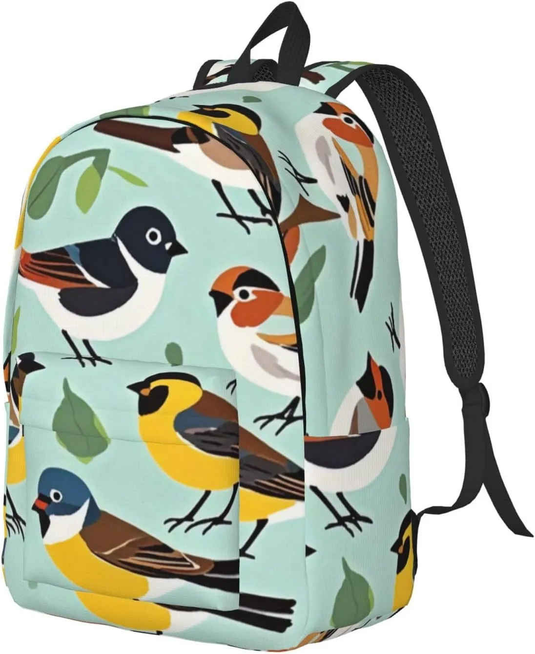 Swift Sparrow Print Backpack for Women Men Canvas Lightweight Work Bag for Travel Casual with Side Pocket
