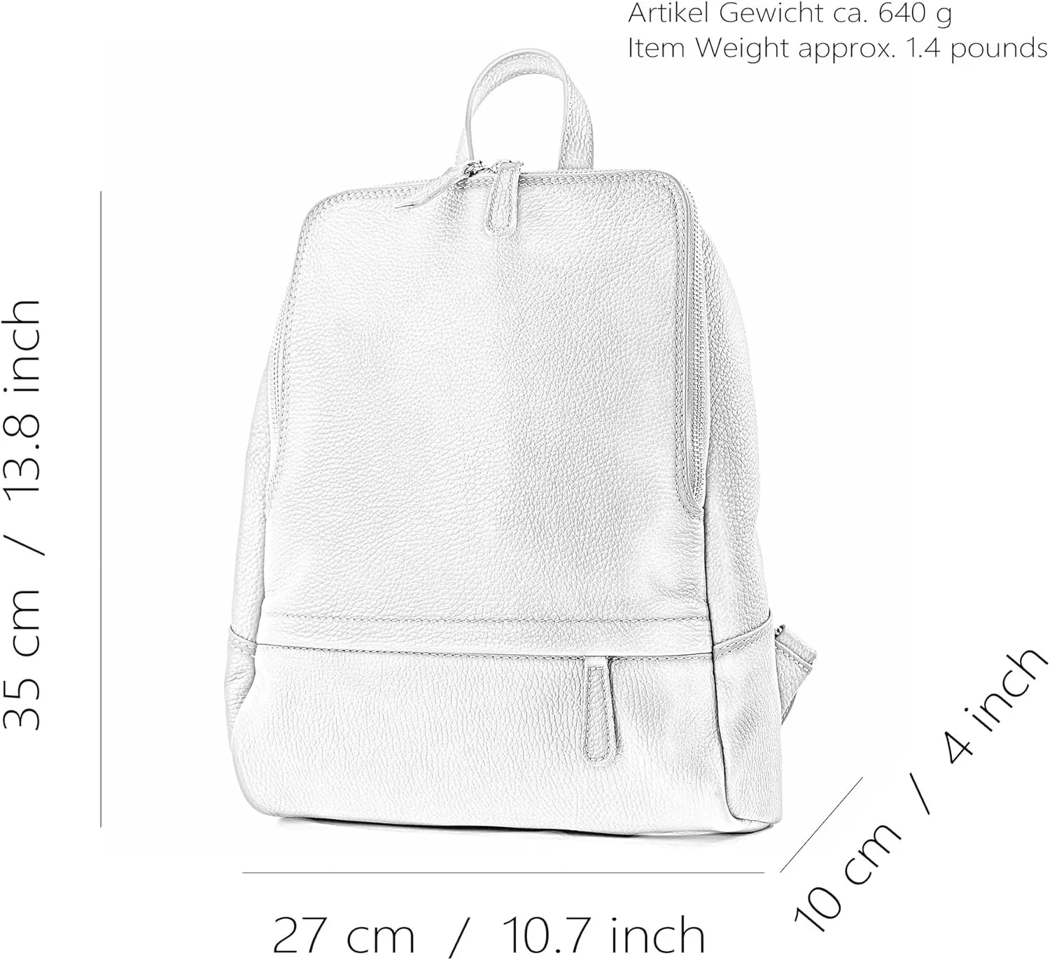 T138 - ital ladies leather backpack bag (Petrol)