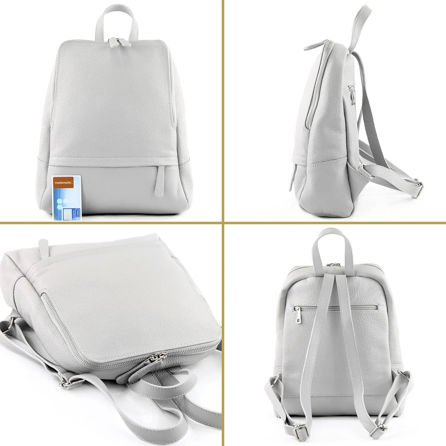 T138 - ital ladies leather backpack bag (Petrol)