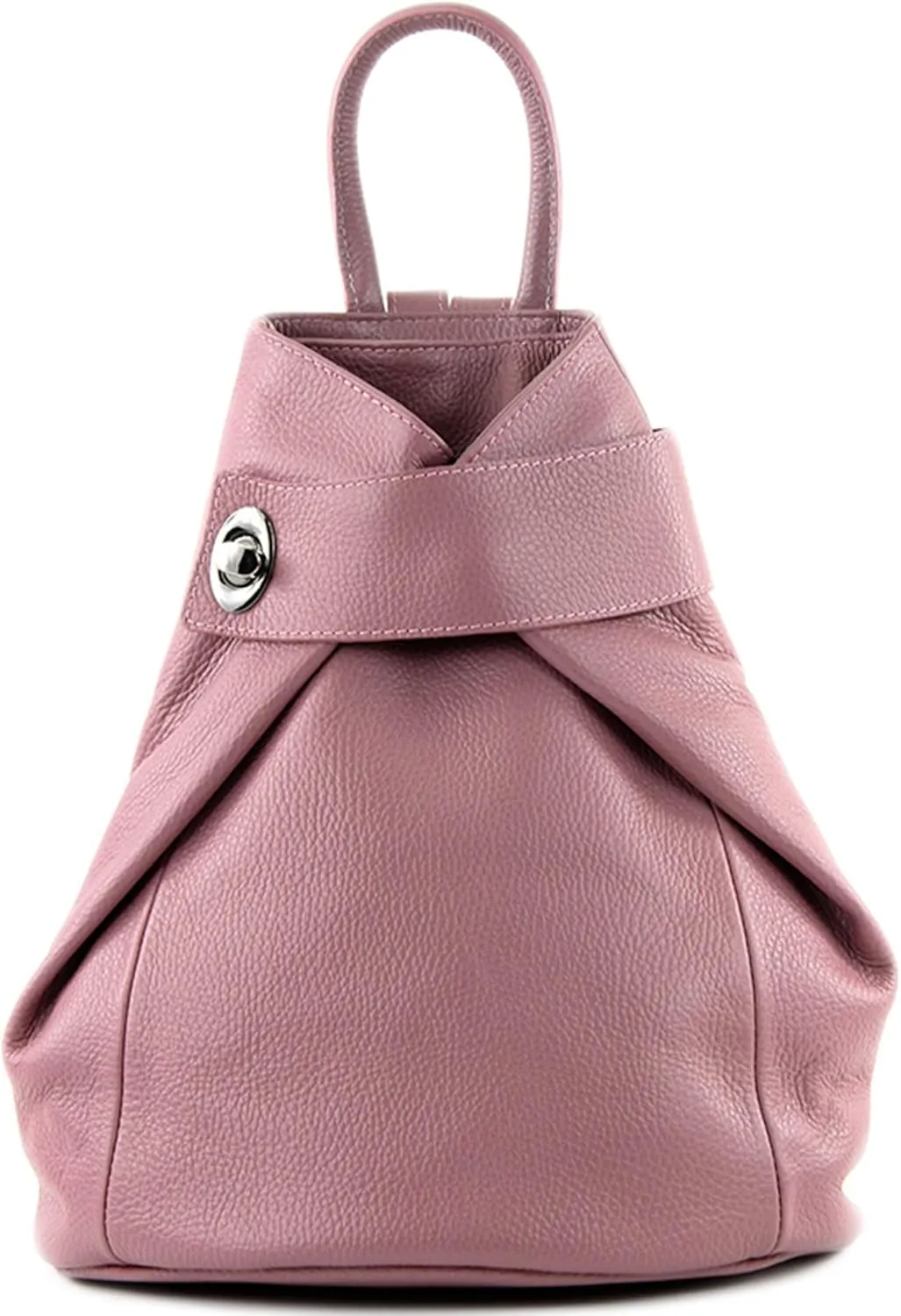 T179 - ital: Women's backpack bag made of leather (Old rose)