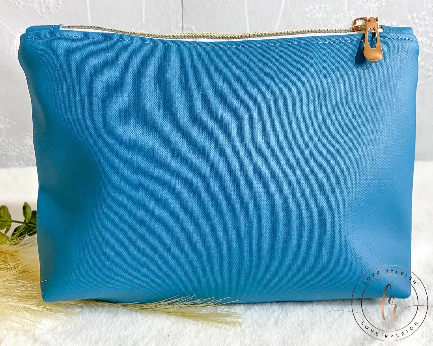 Teal Fern Cosmetic/Whatever Pouch LARGE
