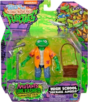 Teenage Mutant Ninja Turtles Tales of The High School Michael Angelo 4.5 Inch Action Figure Mutants Unleashed Character Skin Code Inside
