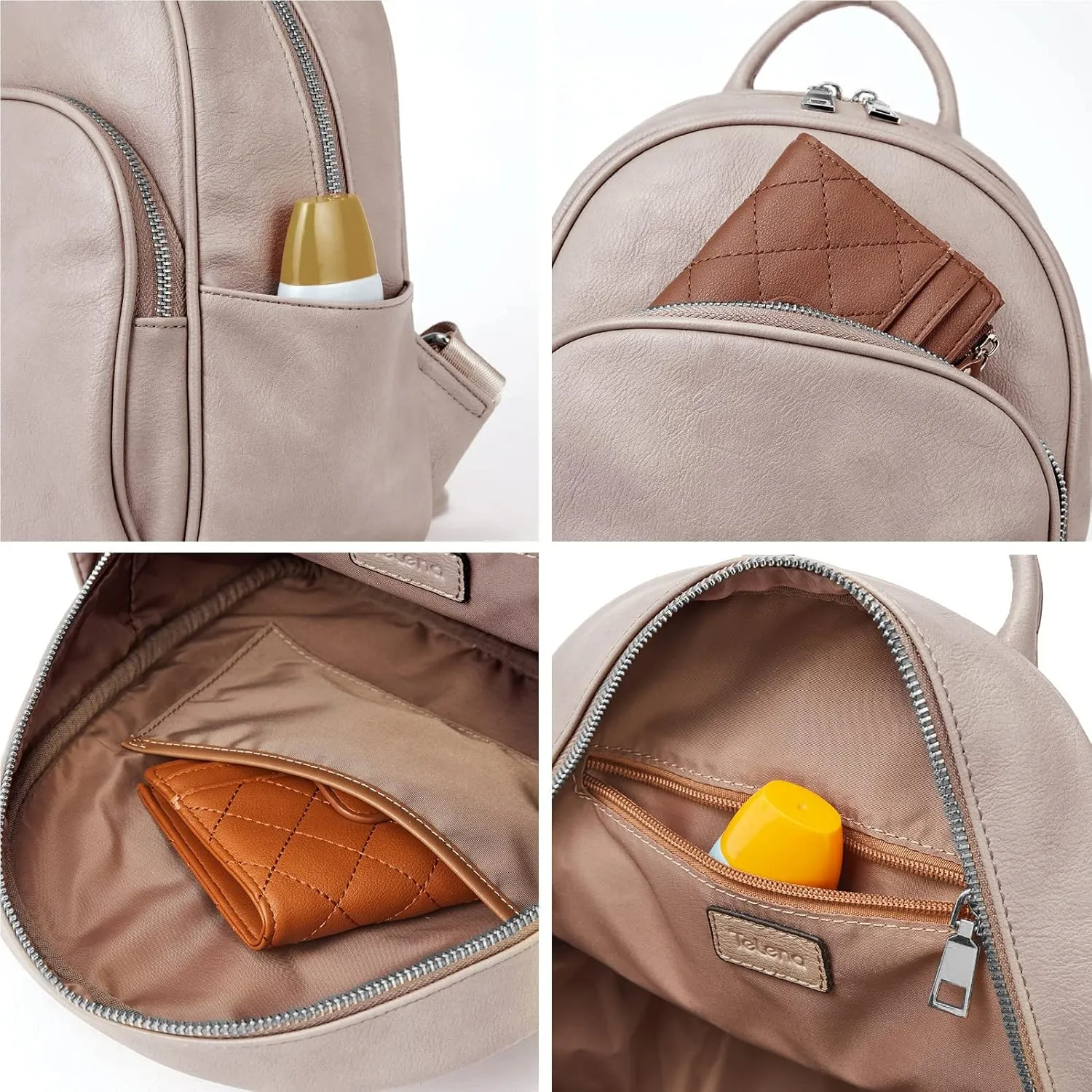 Telena Small Backpack Purse for Women Girls Cute Mini Leather Backpack Travel Shoulder Bags