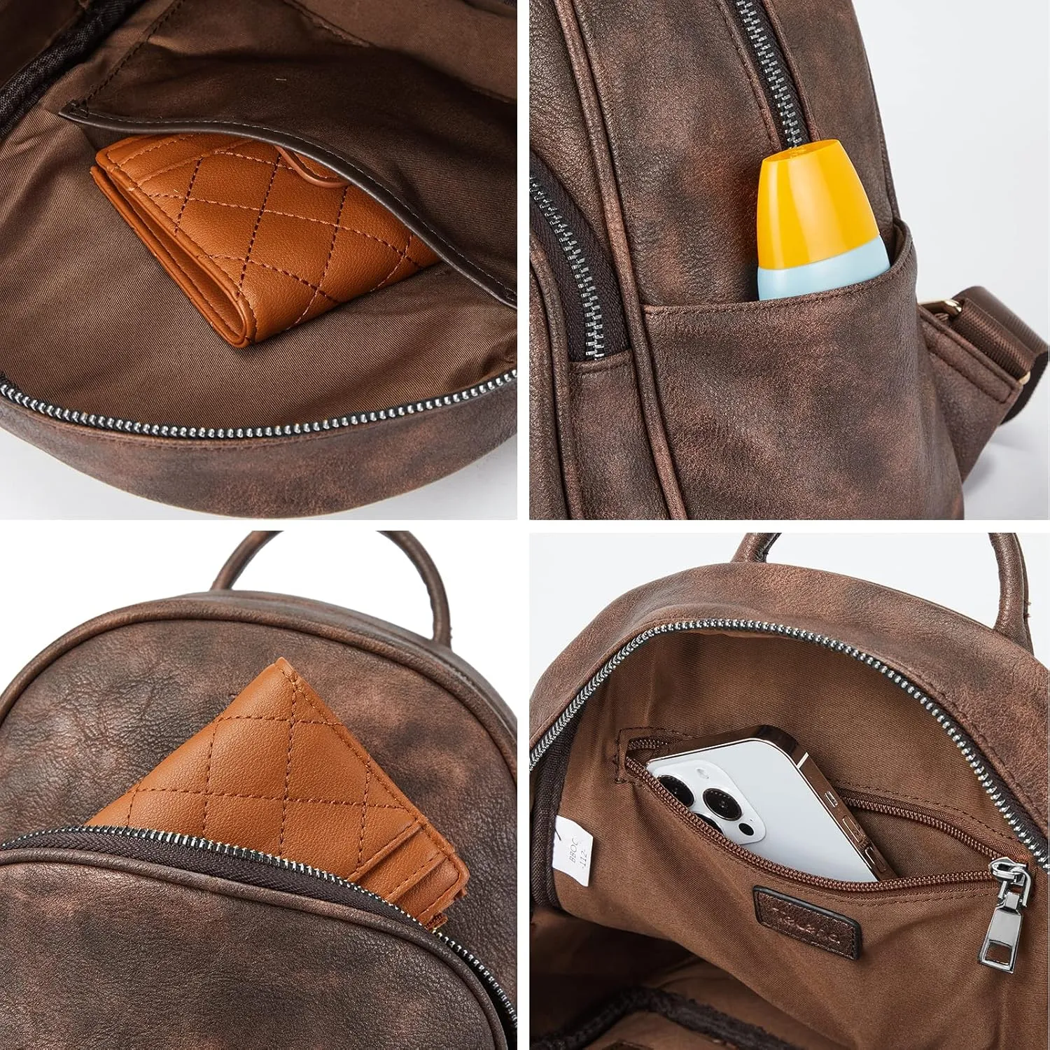 Telena Small Backpack Purse for Women Girls Cute Mini Leather Backpack Travel Shoulder Bags