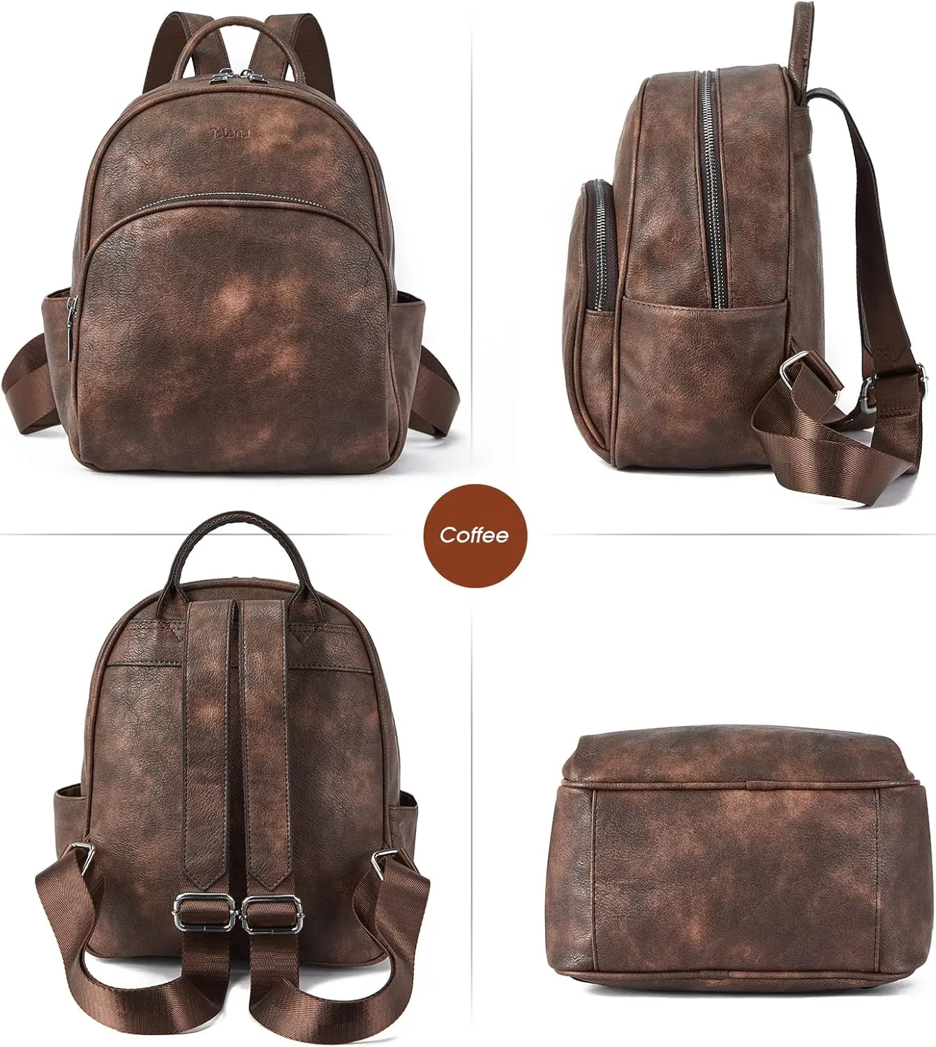 Telena Small Backpack Purse for Women Girls Cute Mini Leather Backpack Travel Shoulder Bags
