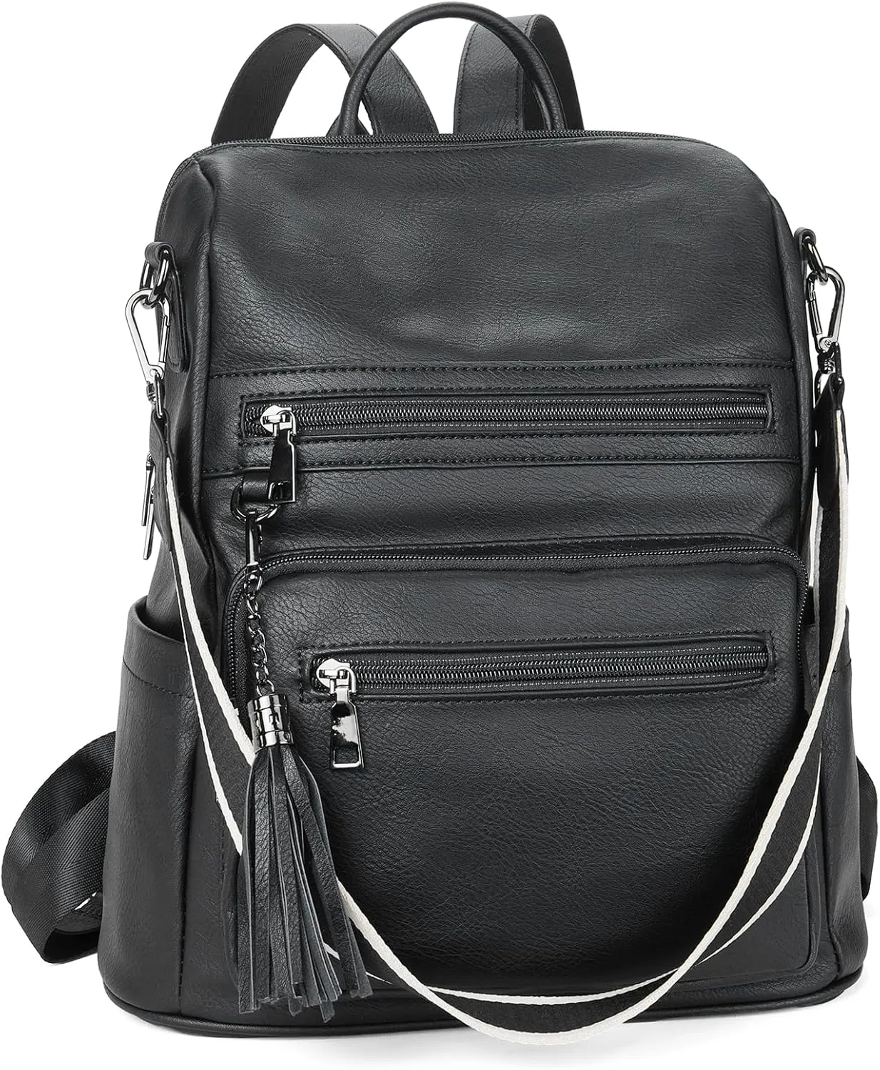 Telena Womens Backpack Purse Vegan Leather Large Travel College Shoulder Bag with Tassel
