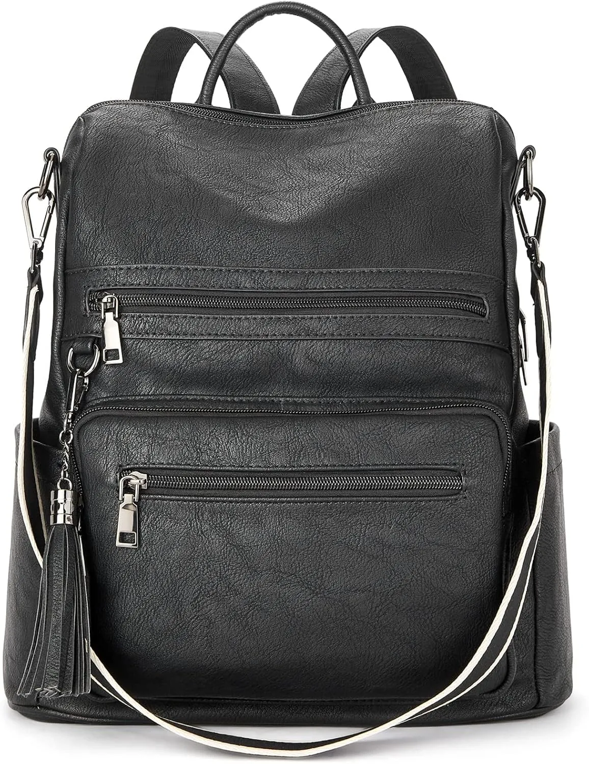 Telena Womens Backpack Purse Vegan Leather Large Travel College Shoulder Bag with Tassel