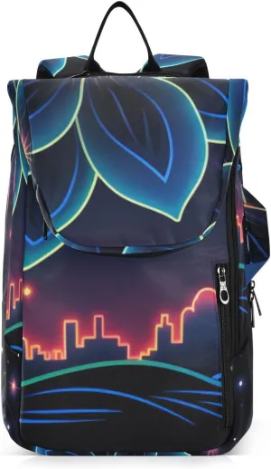 Tennis Bag Tennis Backpack for Women Men, Tennis Bag Holds 2 Rackets, Pickleball Paddles Balls, Badminton Squash, Flower (564)