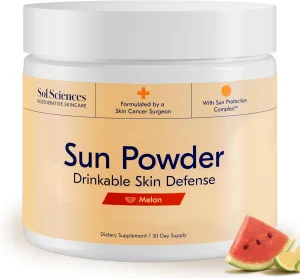 The First 3-in-1 Drinkable Skincare, by World-Class Dermatologist & Skin Surgeon, Regenerative Formula, Nicotinamide, Collagen Peptides, Biotin, Glutathione (30 Servings, Melon Sunrise)