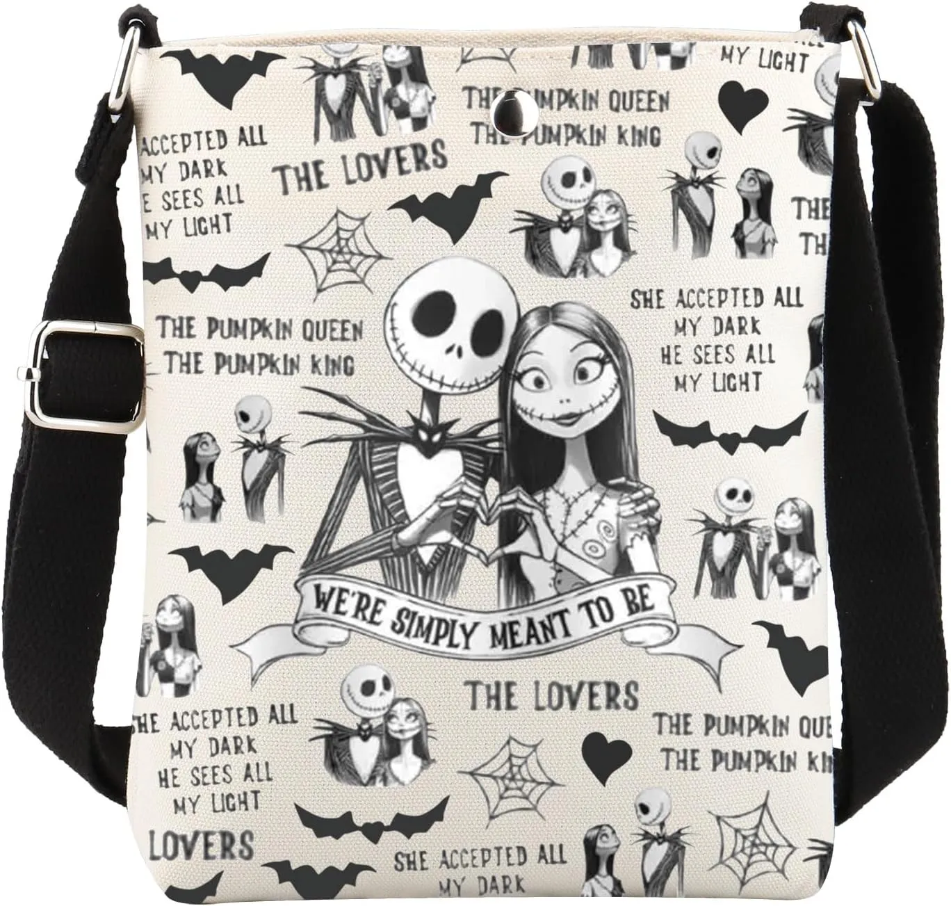 The Nightmare Movie Inspired Crossbody Bag We're Simply Meant to Be Jack And Sally Lover Gift