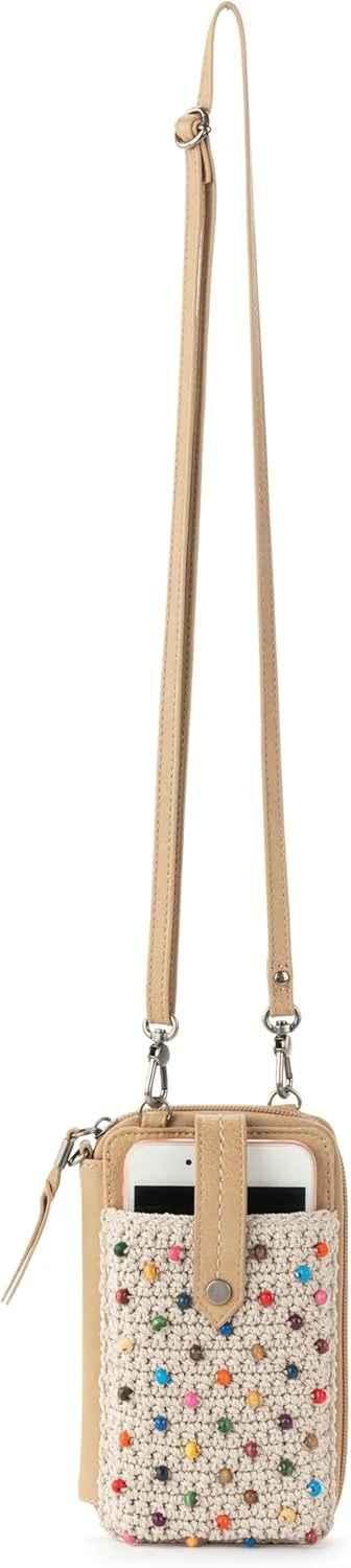 The Sak Silverlake N/S Smartphone Crossbody, Ecru Multi Beads