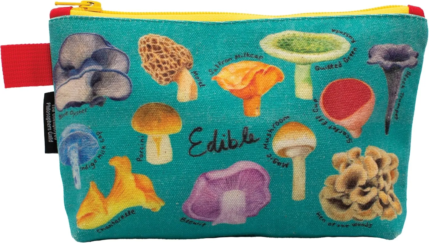 The Unemployed Philosophers Guild Mushroom Bag - 9" Canvas Zipper Toadstool and Nature Themed Pouch for Pencils, Tools, Cosmetics, Toiletries, and More