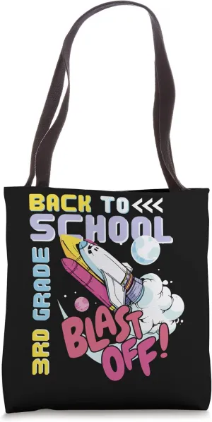 Third Grade Back to School Blast Off Rocket Ship Science Tote Bag