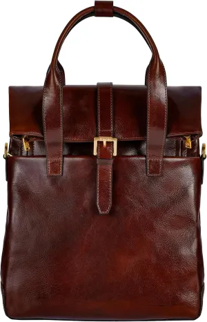 Time Resistance Leather Backpack - Business and Casual Backpack - Real Leather Backpack Made in Italy