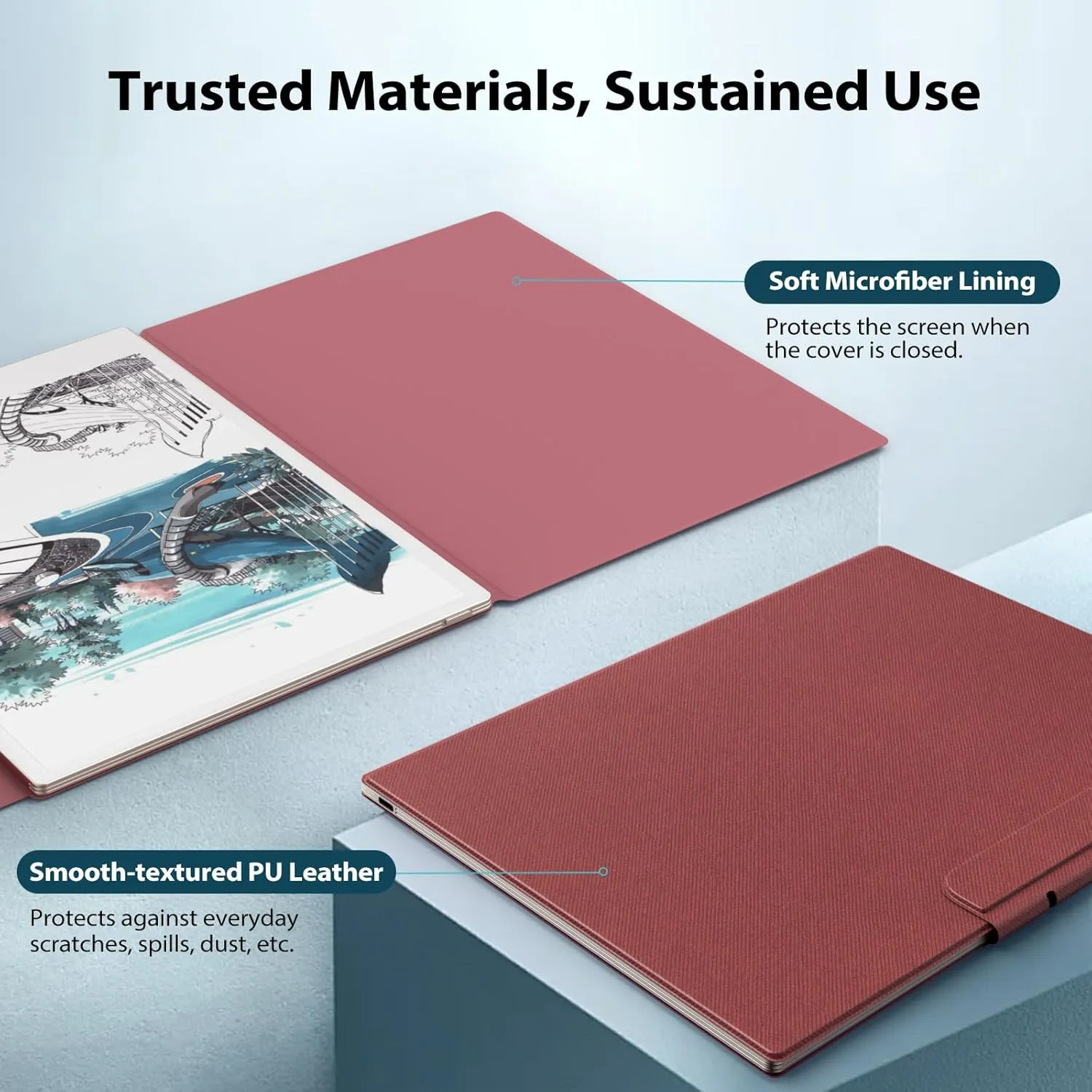 TiMOVO Magnetic Case for Remarkable Paper Pro 11.8 Inch 2024, Lightweight Book Folio Cover with Buckle Pen Clasp for Remarkable Paper Pro Color Tablet, Support Auto Wake/Sleep, Wine Red
