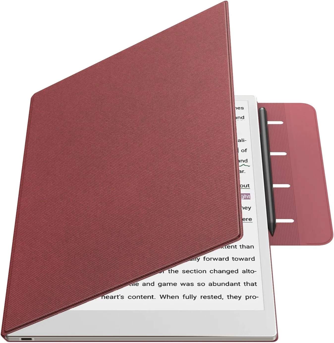 TiMOVO Magnetic Case for Remarkable Paper Pro 11.8 Inch 2024, Lightweight Book Folio Cover with Buckle Pen Clasp for Remarkable Paper Pro Color Tablet, Support Auto Wake/Sleep, Wine Red