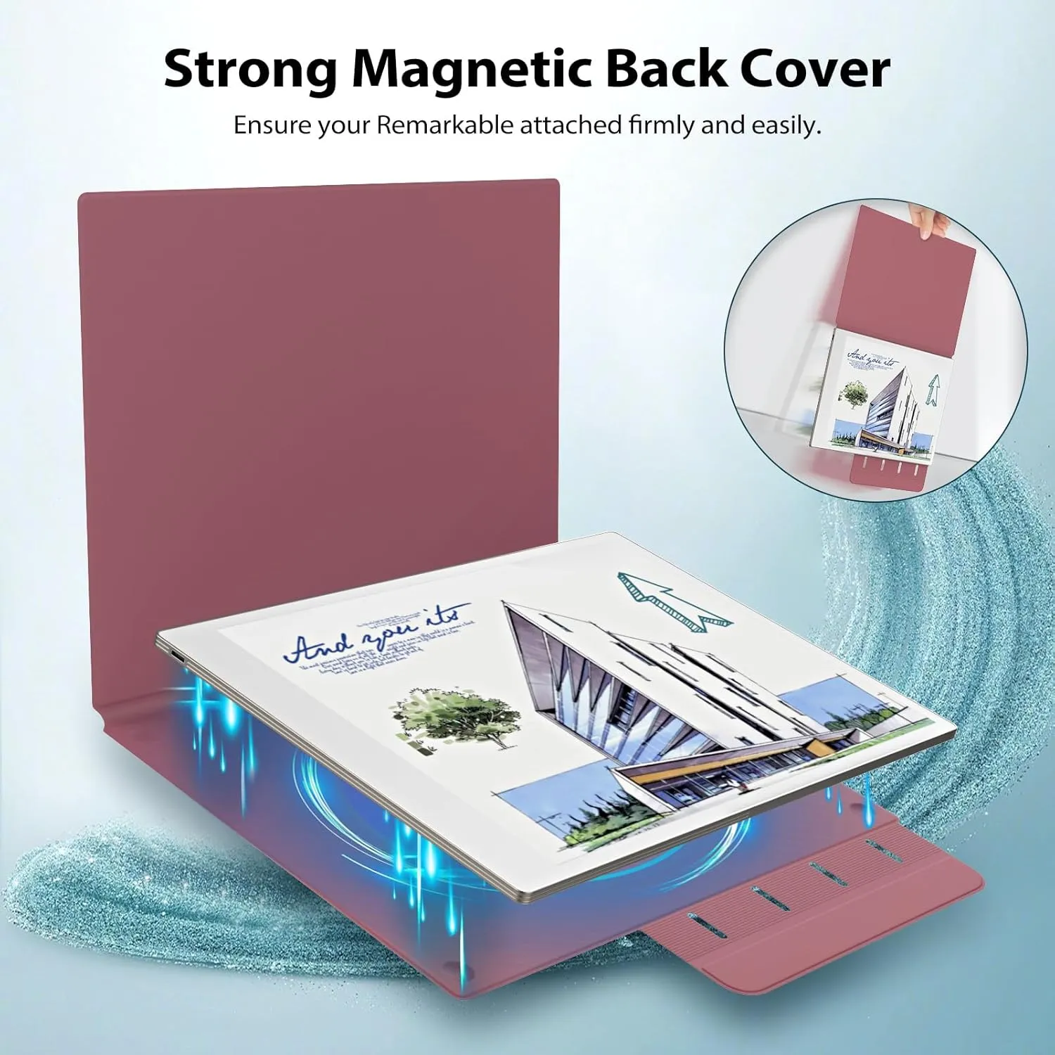 TiMOVO Magnetic Case for Remarkable Paper Pro 11.8 Inch 2024, Lightweight Book Folio Cover with Buckle Pen Clasp for Remarkable Paper Pro Color Tablet, Support Auto Wake/Sleep, Wine Red