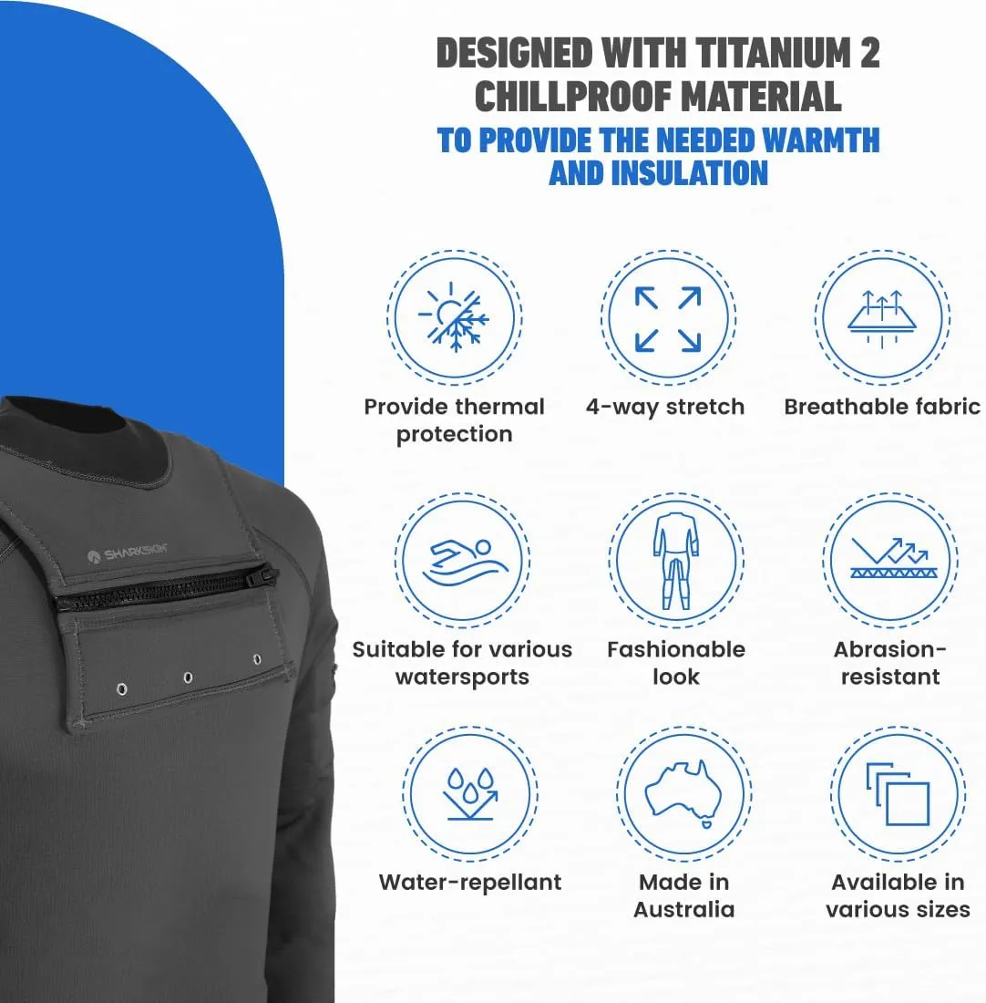Titanium 2 Multi-Sport Suit for Men, Chillproof Chest Zip Suit - Thermal Protection, Lightweight and Breathable