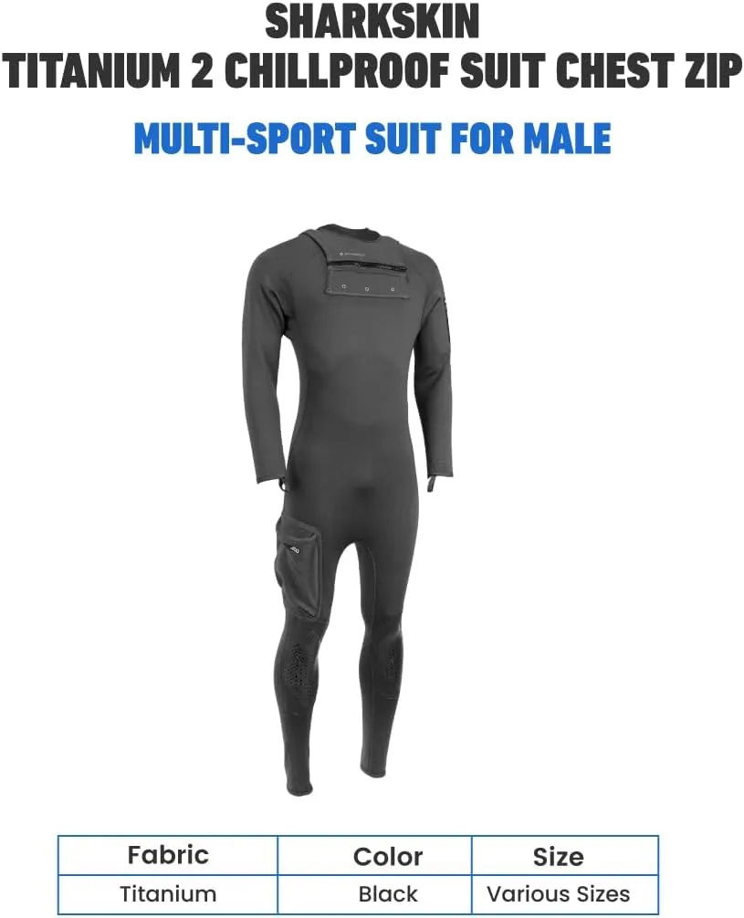 Titanium 2 Multi-Sport Suit for Men, Chillproof Chest Zip Suit - Thermal Protection, Lightweight and Breathable