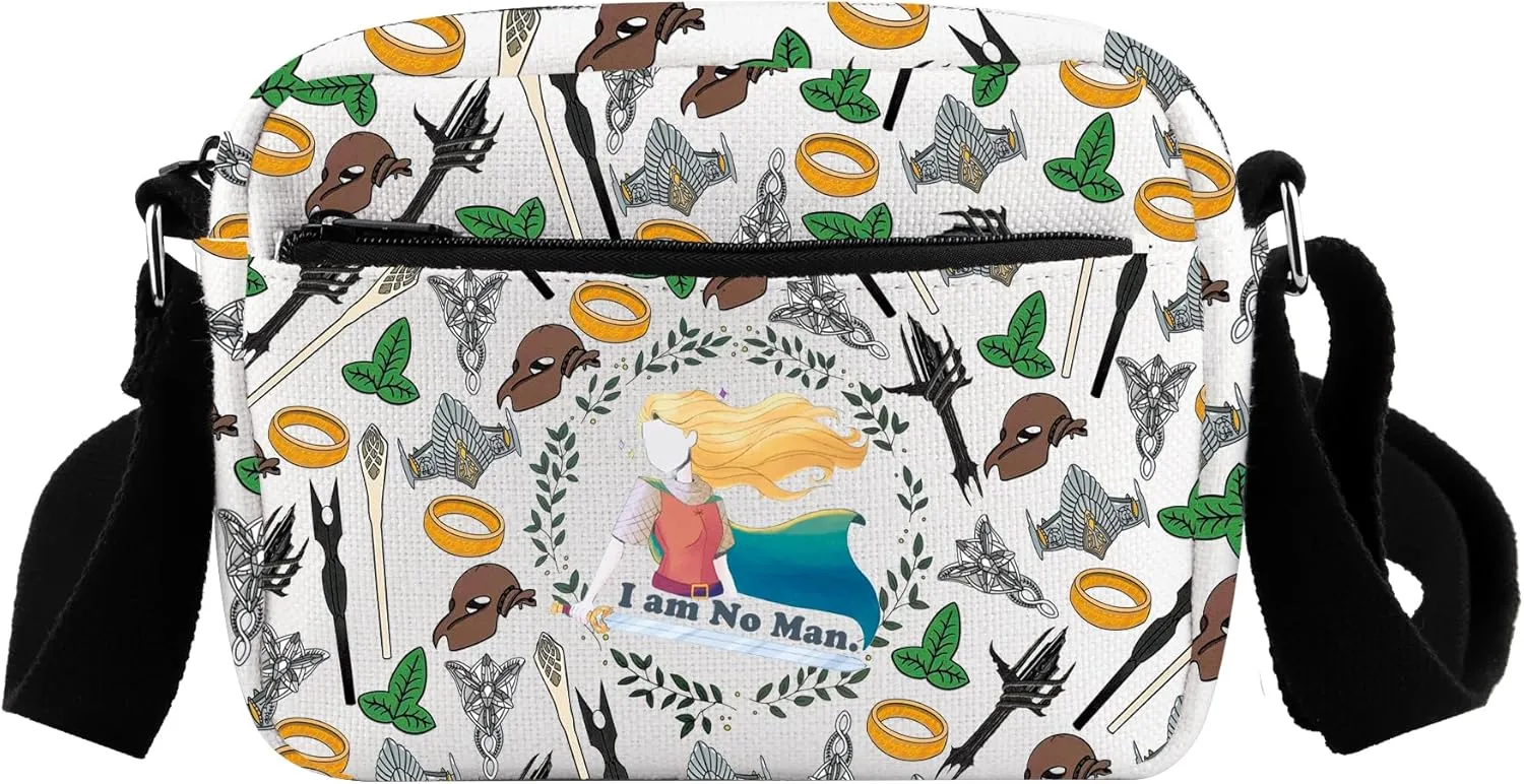 TOBGBE Ri-gs Movie Gifts I Am No Man Crossbody Purse É-Wyn Quote Inspired Crossbody bag Ri-gs Fantasy Reader Gifts for Fans