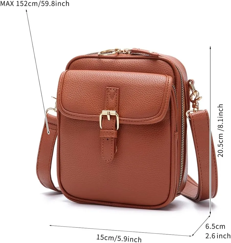 Tojoyride Crossbody Bag, Vegan Leather Crossbody Bag, Vintage Cross Body Shoulder Purse with Card Slots, Small Shoulder Purse