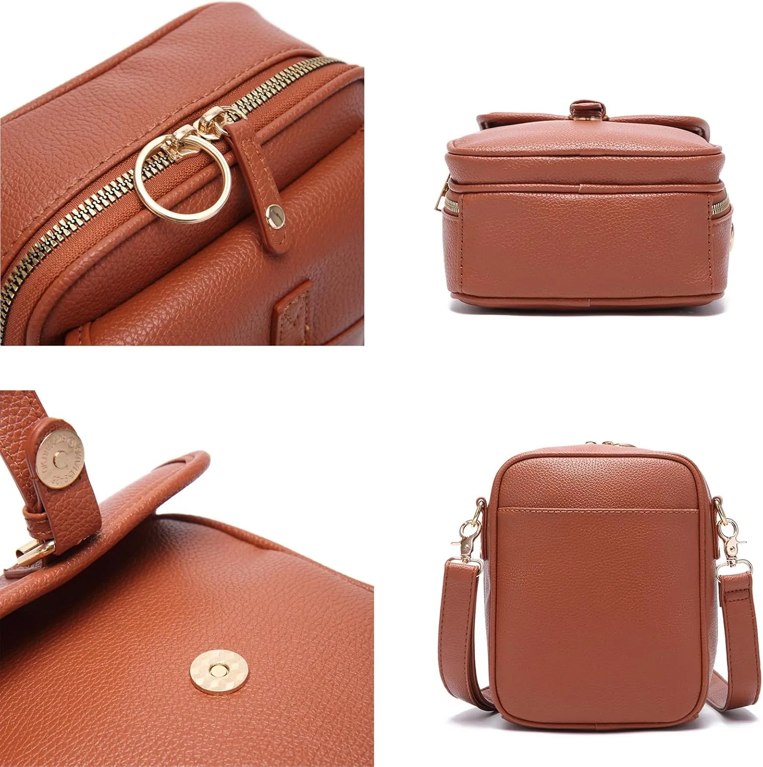 Tojoyride Crossbody Bag, Vegan Leather Crossbody Bag, Vintage Cross Body Shoulder Purse with Card Slots, Small Shoulder Purse
