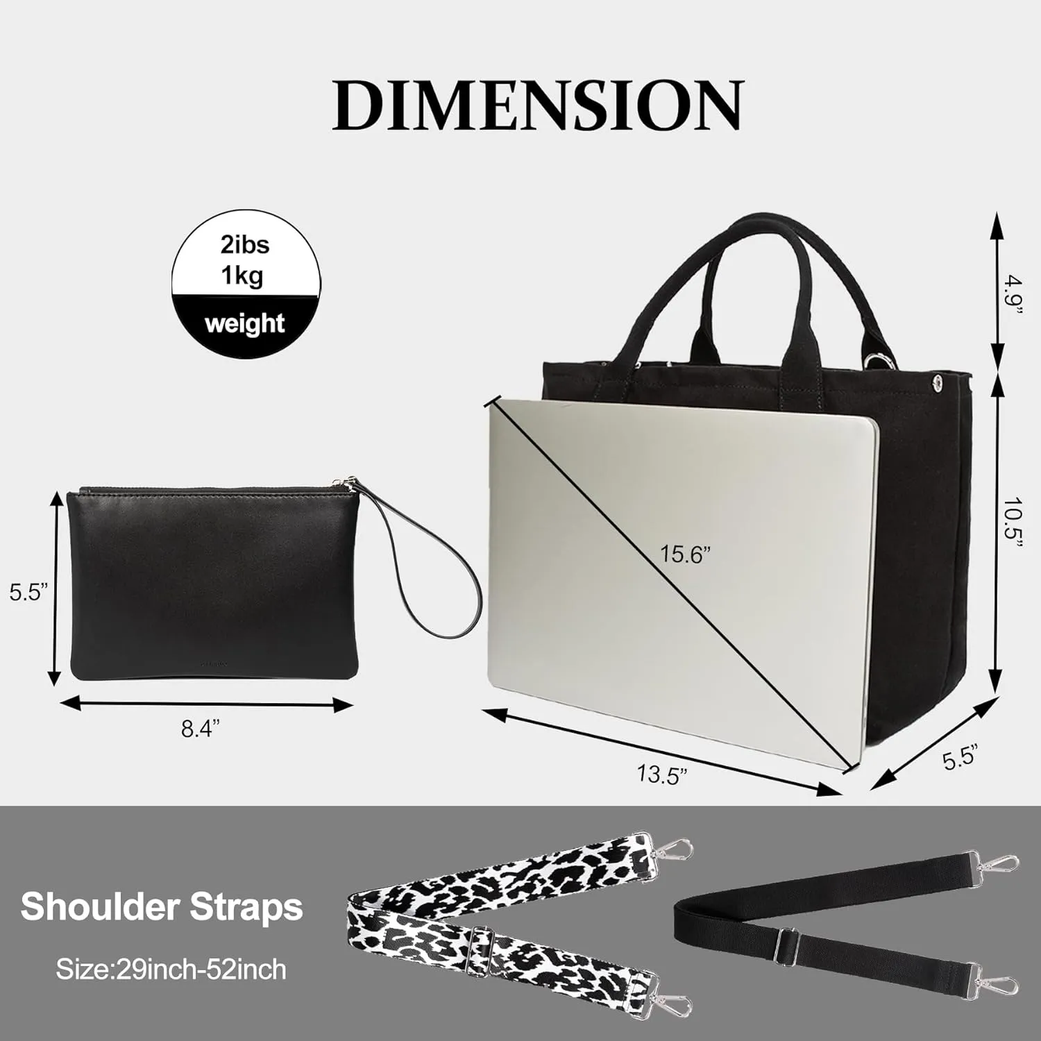 Tote Bag for Women Canvas Zip Top Handle Women's Handbag Multi Pockets Travel Crossbody Shoulder Bag