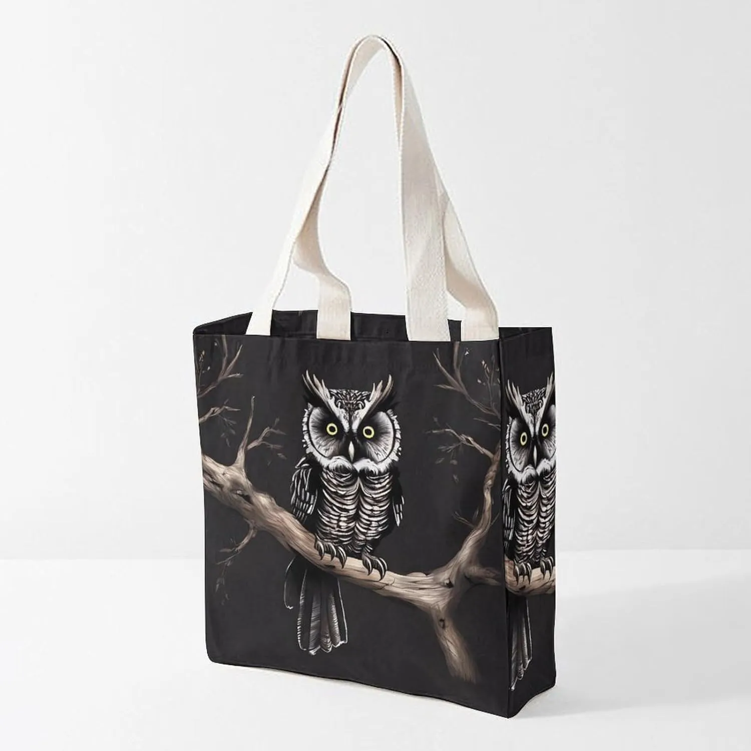 Tote Bag Laptop Handbag Gray Animals Grocery Bag Canvas Shoulder Bag Crossbody Bag for Travel