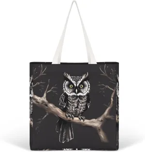 Tote Bag Laptop Handbag Gray Animals Grocery Bag Canvas Shoulder Bag Crossbody Bag for Travel
