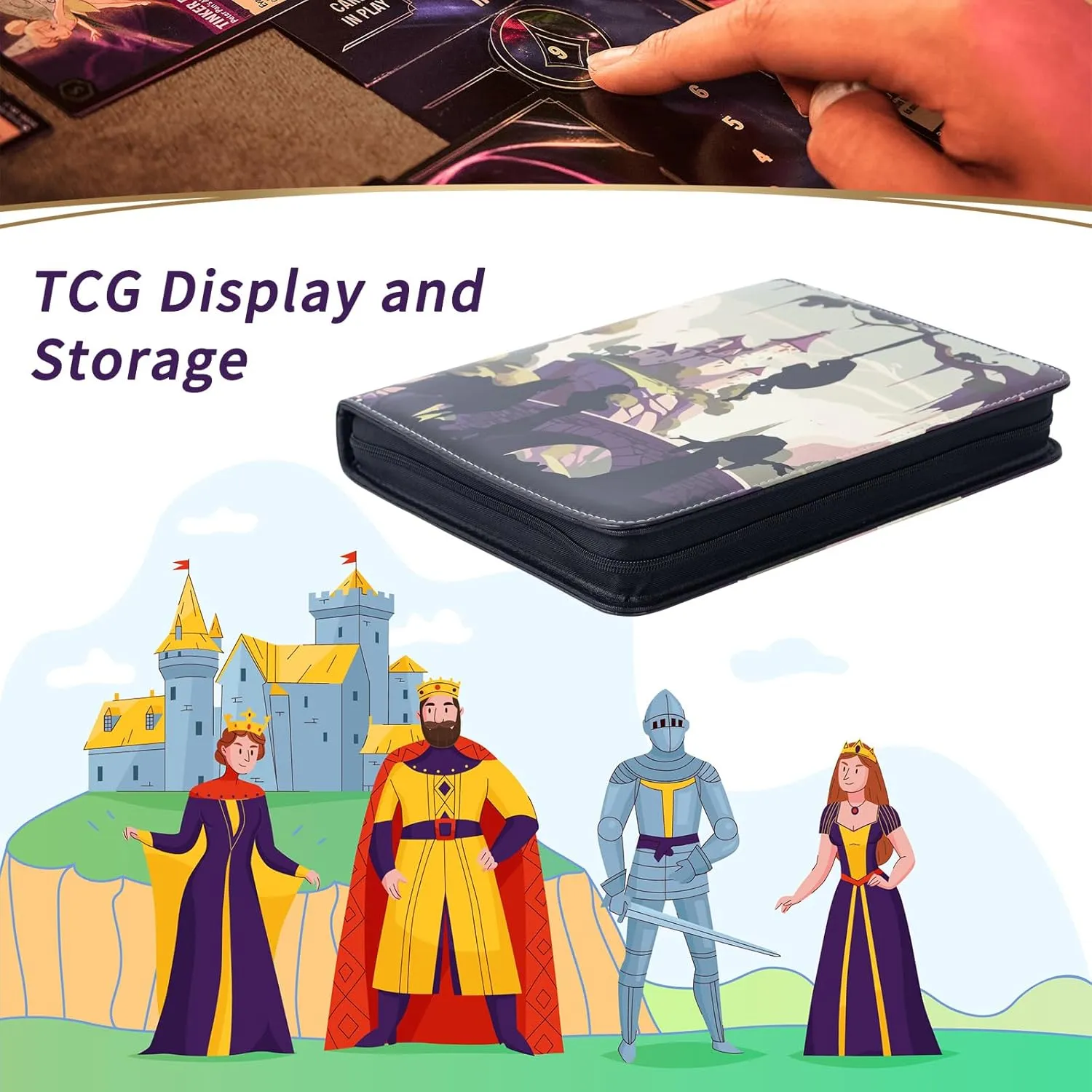 Trading Card Binder, 9 Pocket Sleeves Compatible with 900 Lorcana Cards, fits for MTG TCG Storage Display Collection (TZ)