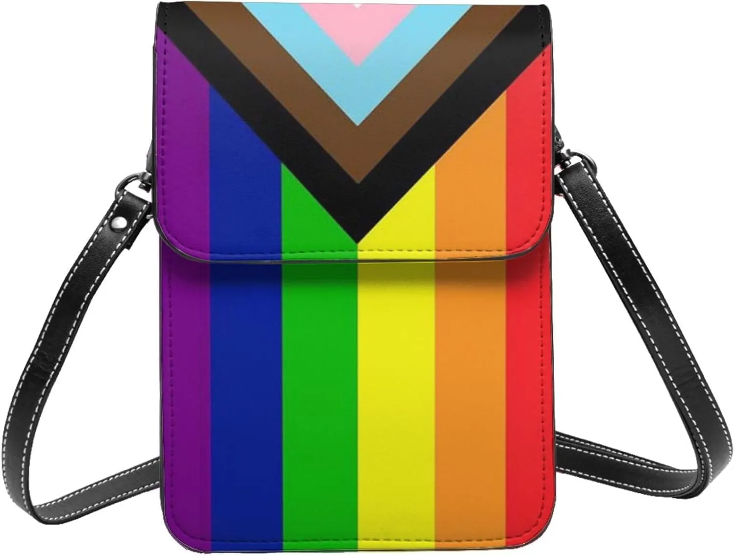 Trans Flag HE HIM Pronouns Cell Phone Purse Small Crossbody Bags For Women Men Wallet Purses With Adjustable Strap