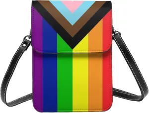 Trans Flag HE HIM Pronouns Cell Phone Purse Small Crossbody Bags For Women Men Wallet Purses With Adjustable Strap