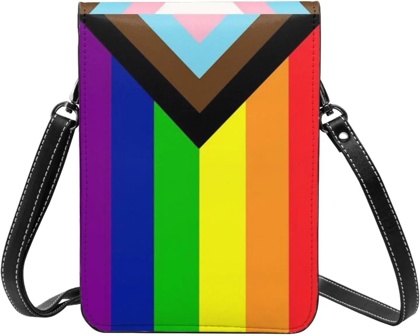 Trans Flag HE HIM Pronouns Cell Phone Purse Small Crossbody Bags For Women Men Wallet Purses With Adjustable Strap