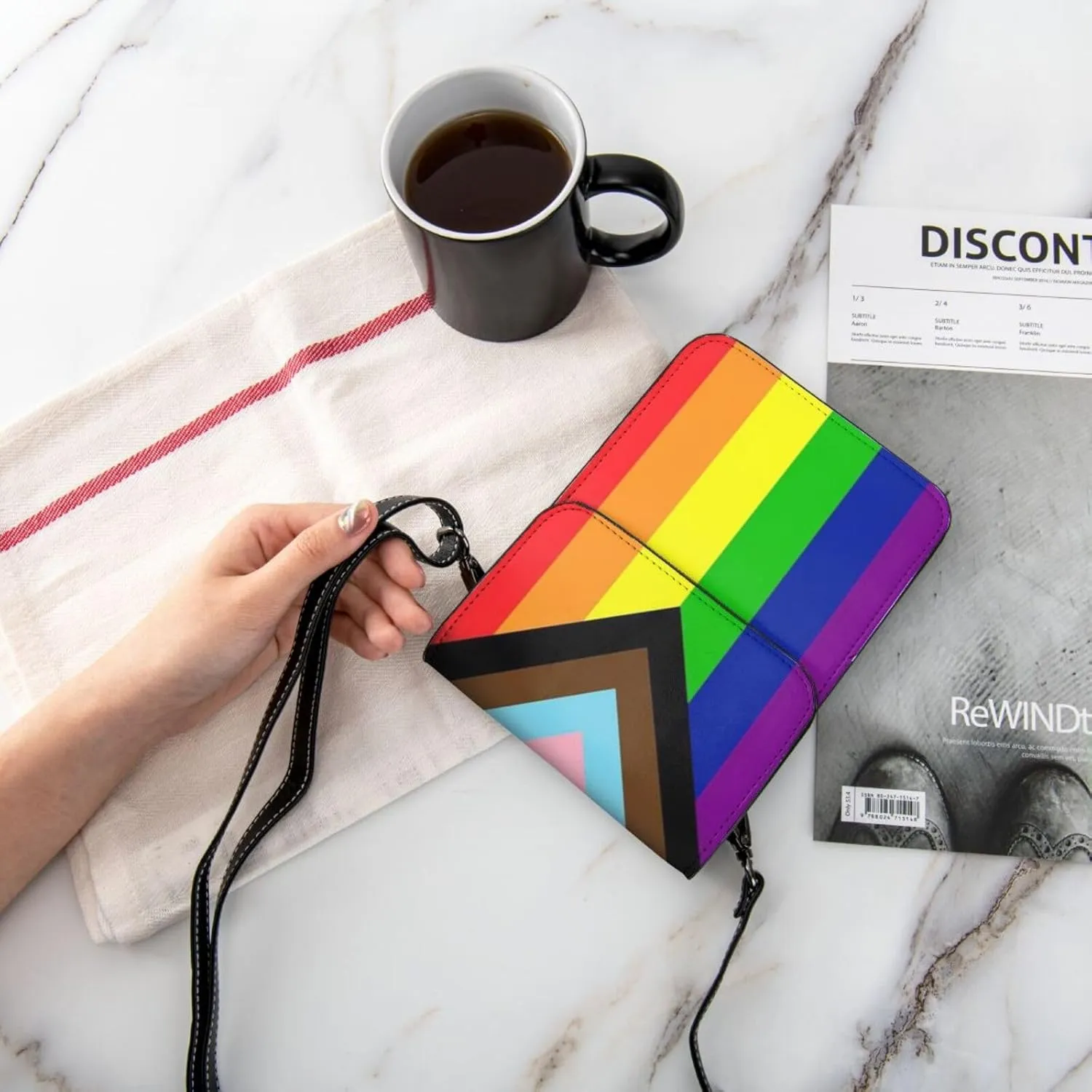 Trans Flag HE HIM Pronouns Cell Phone Purse Small Crossbody Bags For Women Men Wallet Purses With Adjustable Strap