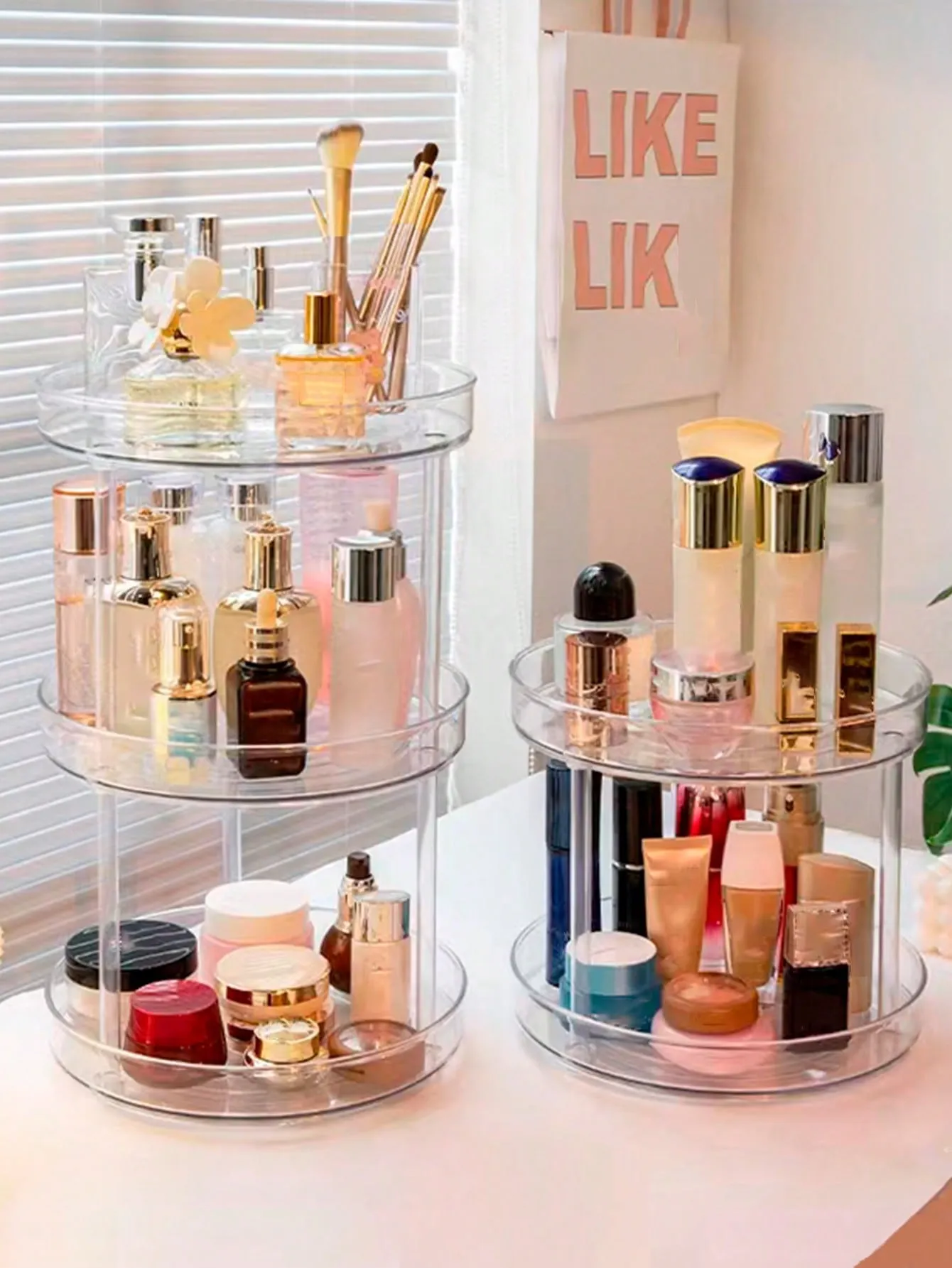 Transparent Rotating Multi Layer Desktop Cosmetic