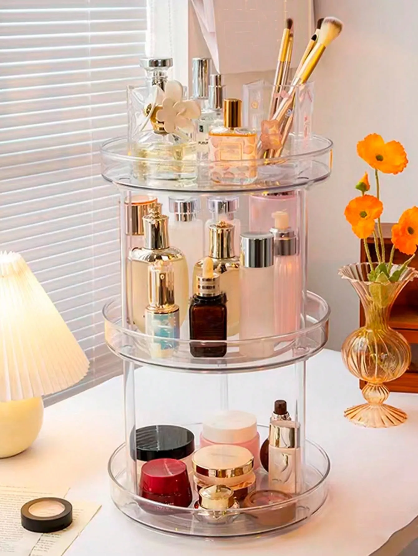 Transparent Rotating Multi Layer Desktop Cosmetic