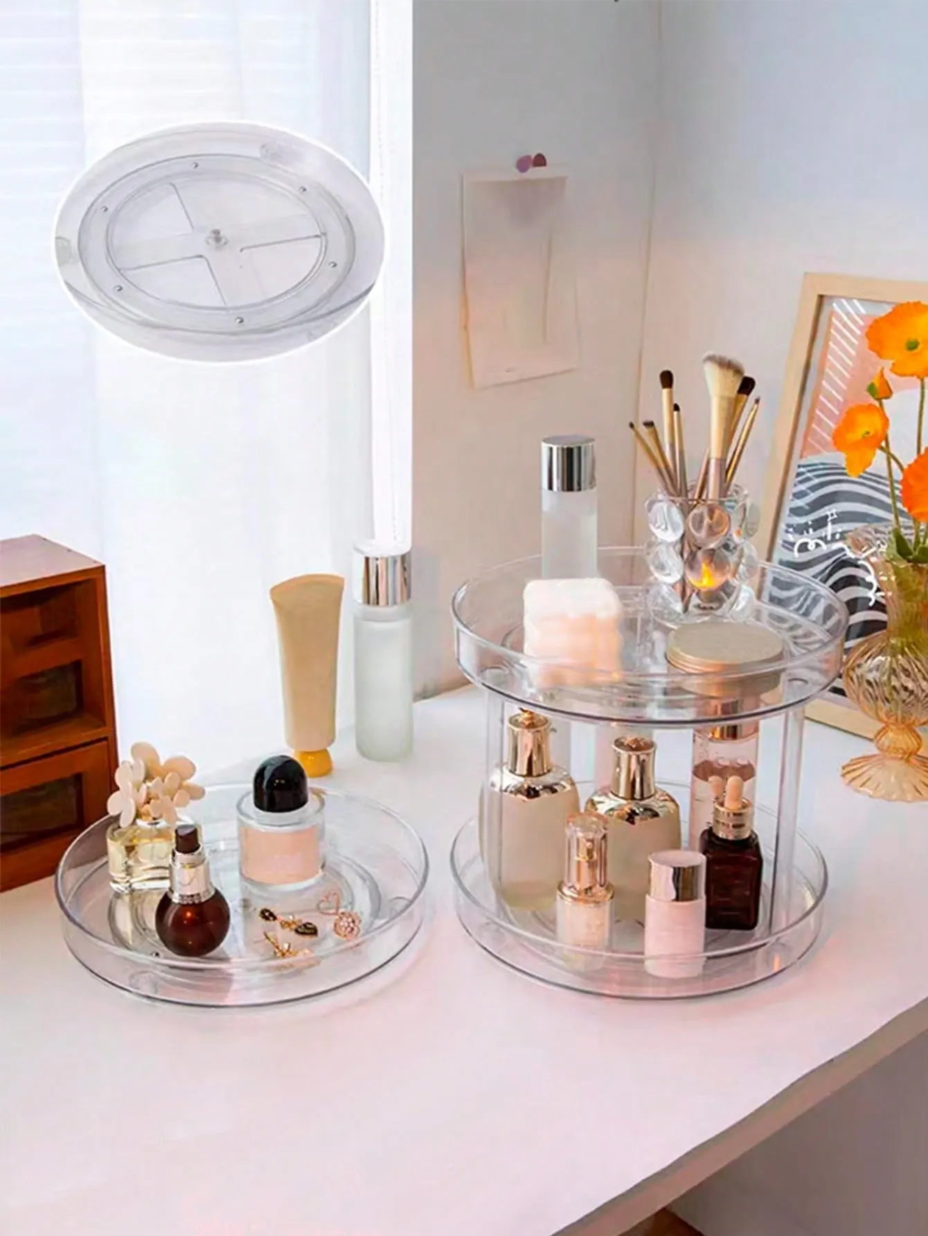 Transparent Rotating Multi Layer Desktop Cosmetic