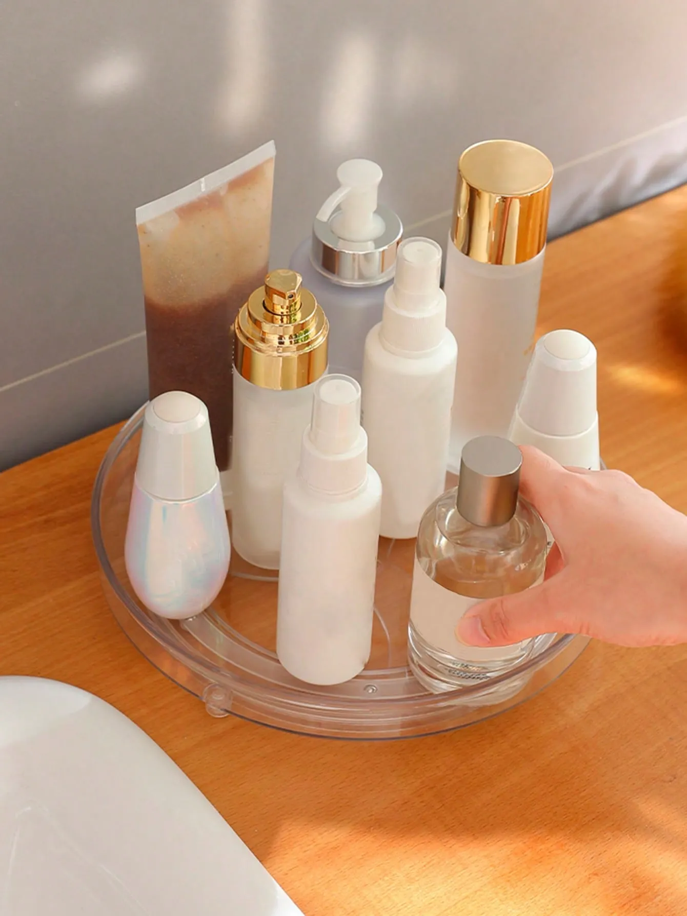 Transparent Rotating Multi Layer Desktop Cosmetic