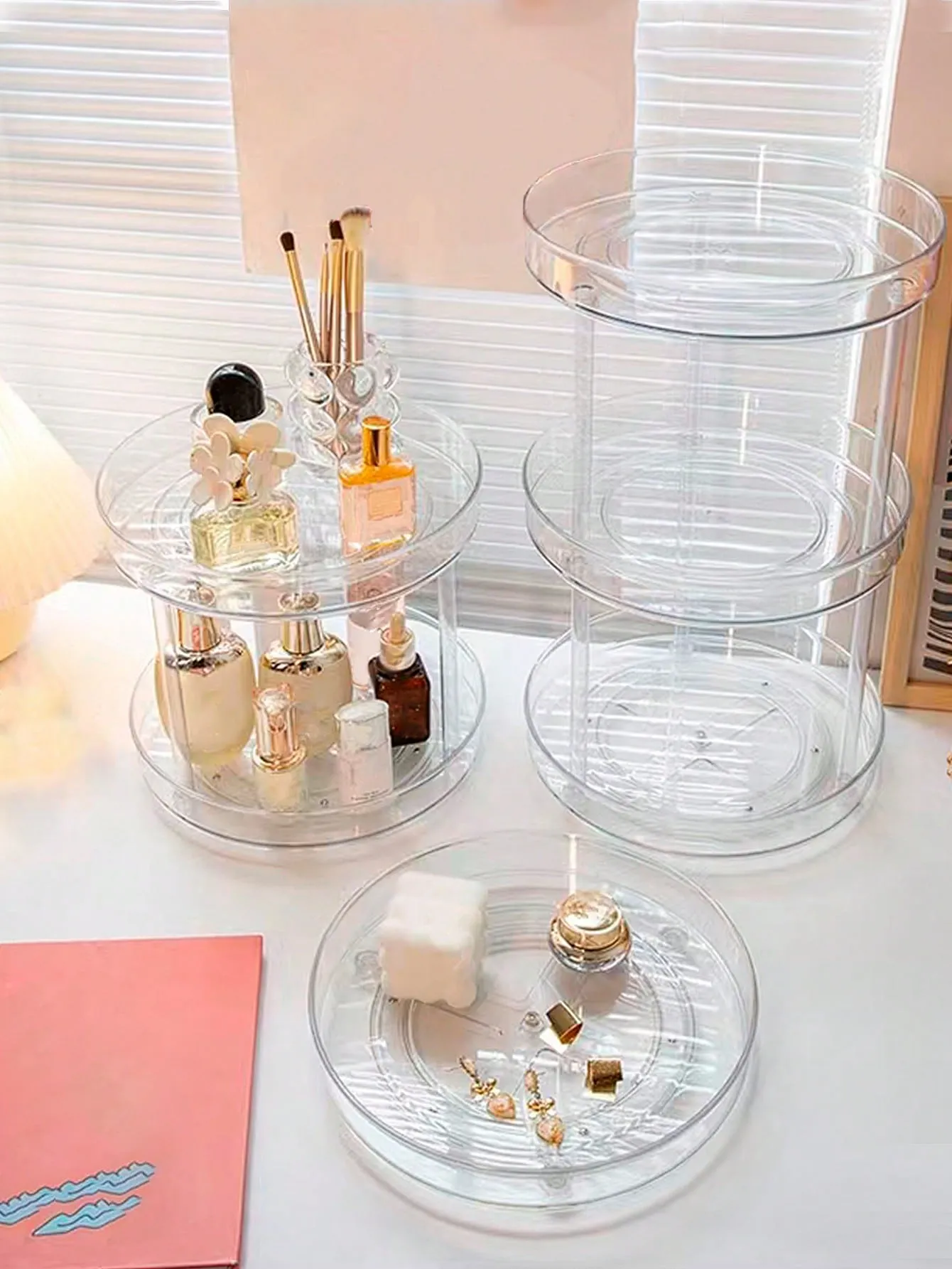 Transparent Rotating Multi Layer Desktop Cosmetic