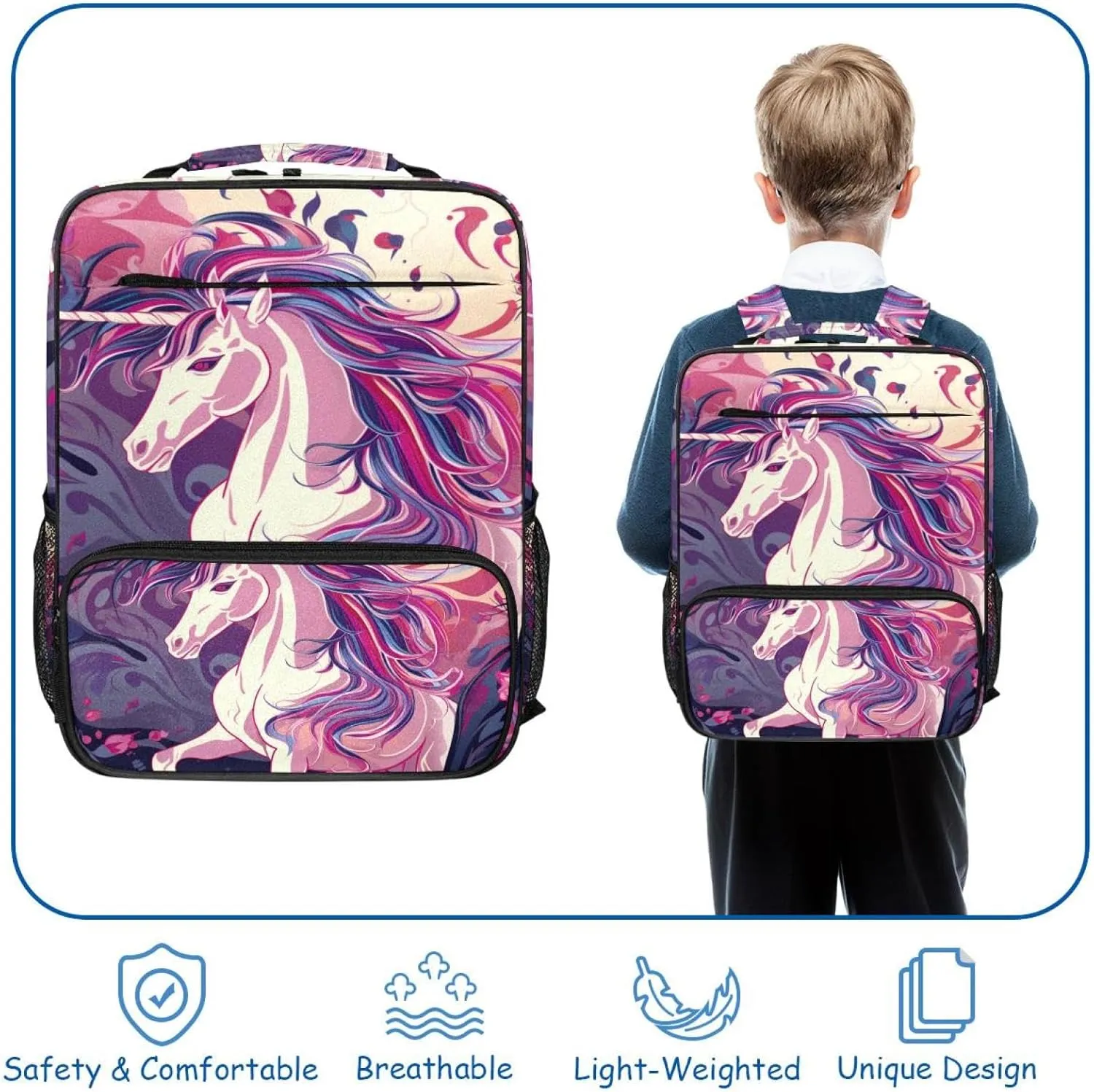 Travel Backpack,Small Backpack,Carry on Backpack,Butterfly and Unicorn,Backpack