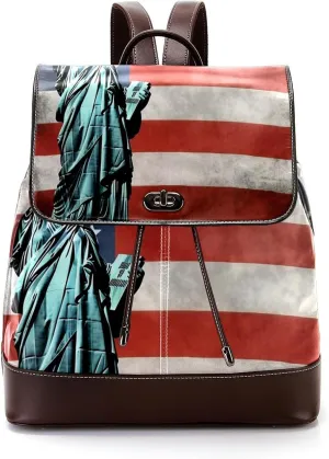 Travel Backpack,Work Backpack,Back Pack,American Flag Statue of Liberty,Backpack