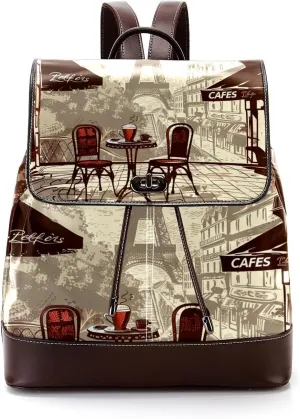 Travel Backpack,Work Backpack,Back Pack,Eiffel Tower Vintage Newspaper,Backpack
