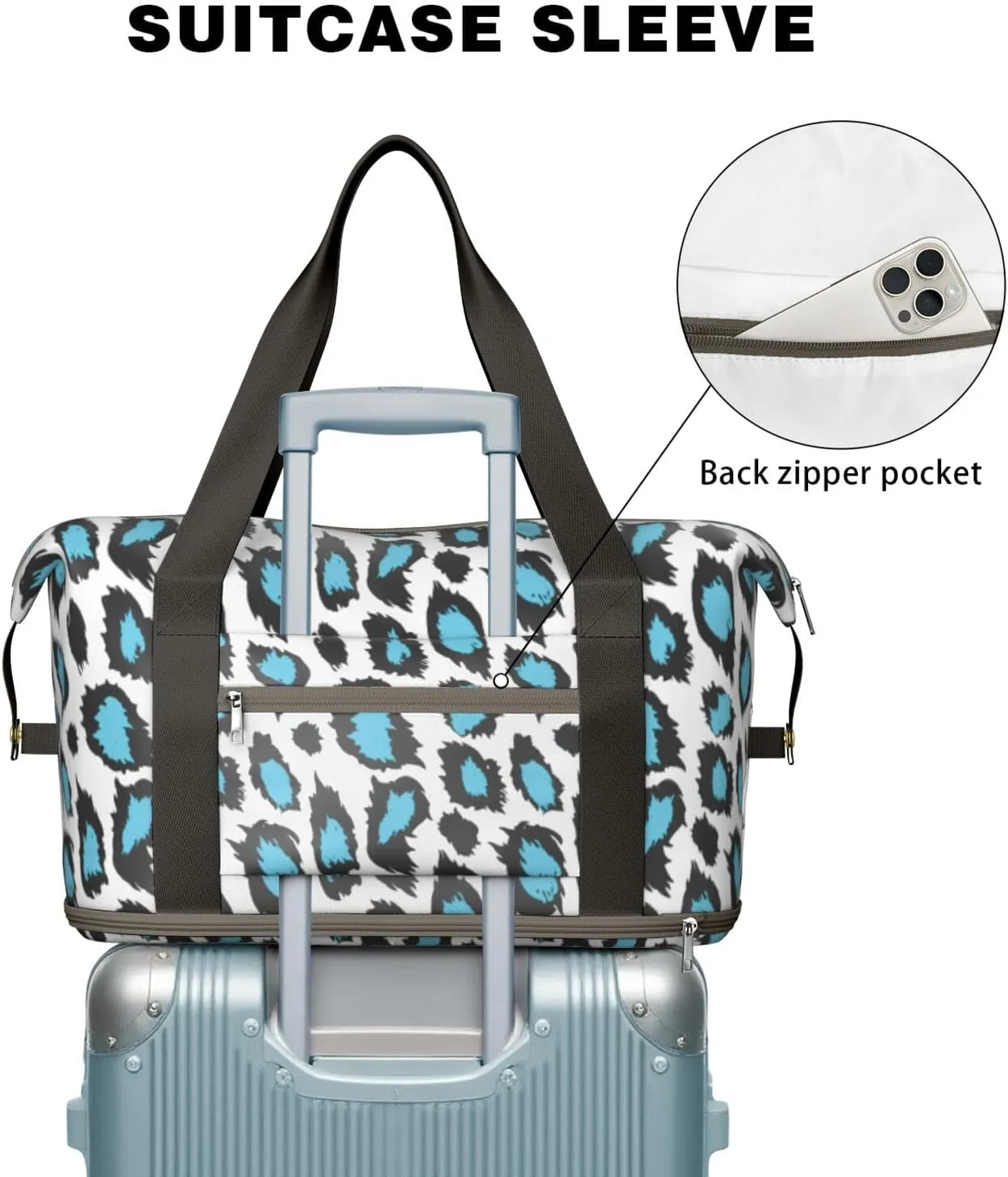 Travel Duffel Bag,Large Weekender Tote for Women, Shoulder Weekender Overnight Bag for Women,Gym Duffel Bag with Wet Pocket