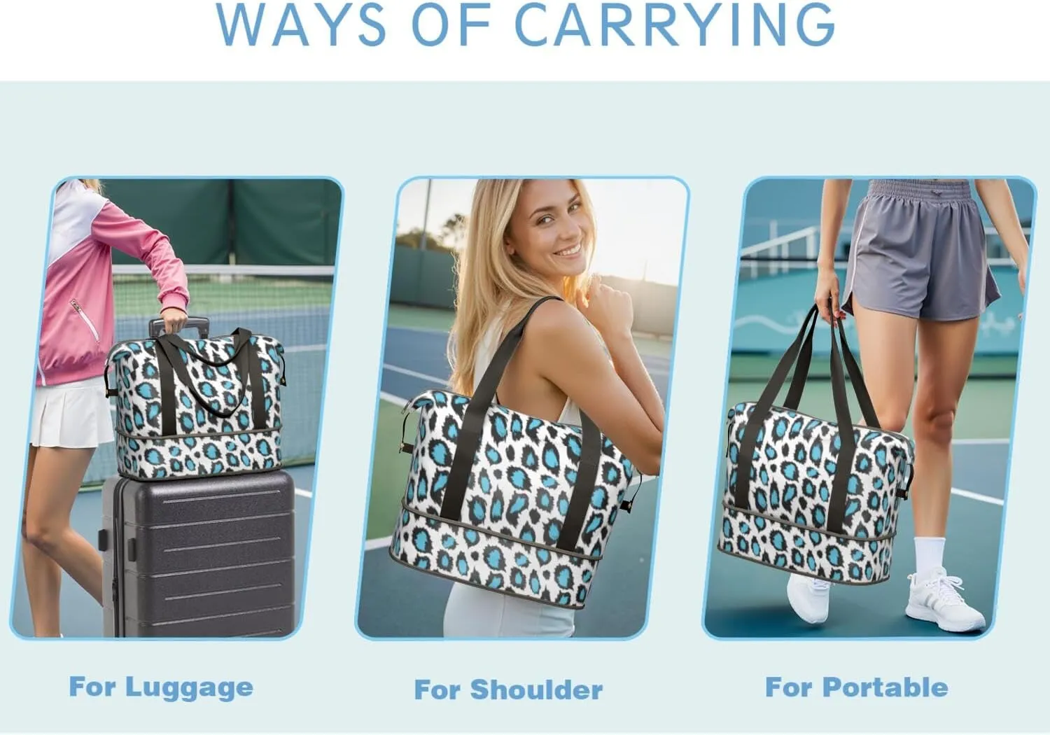 Travel Duffel Bag,Large Weekender Tote for Women, Shoulder Weekender Overnight Bag for Women,Gym Duffel Bag with Wet Pocket