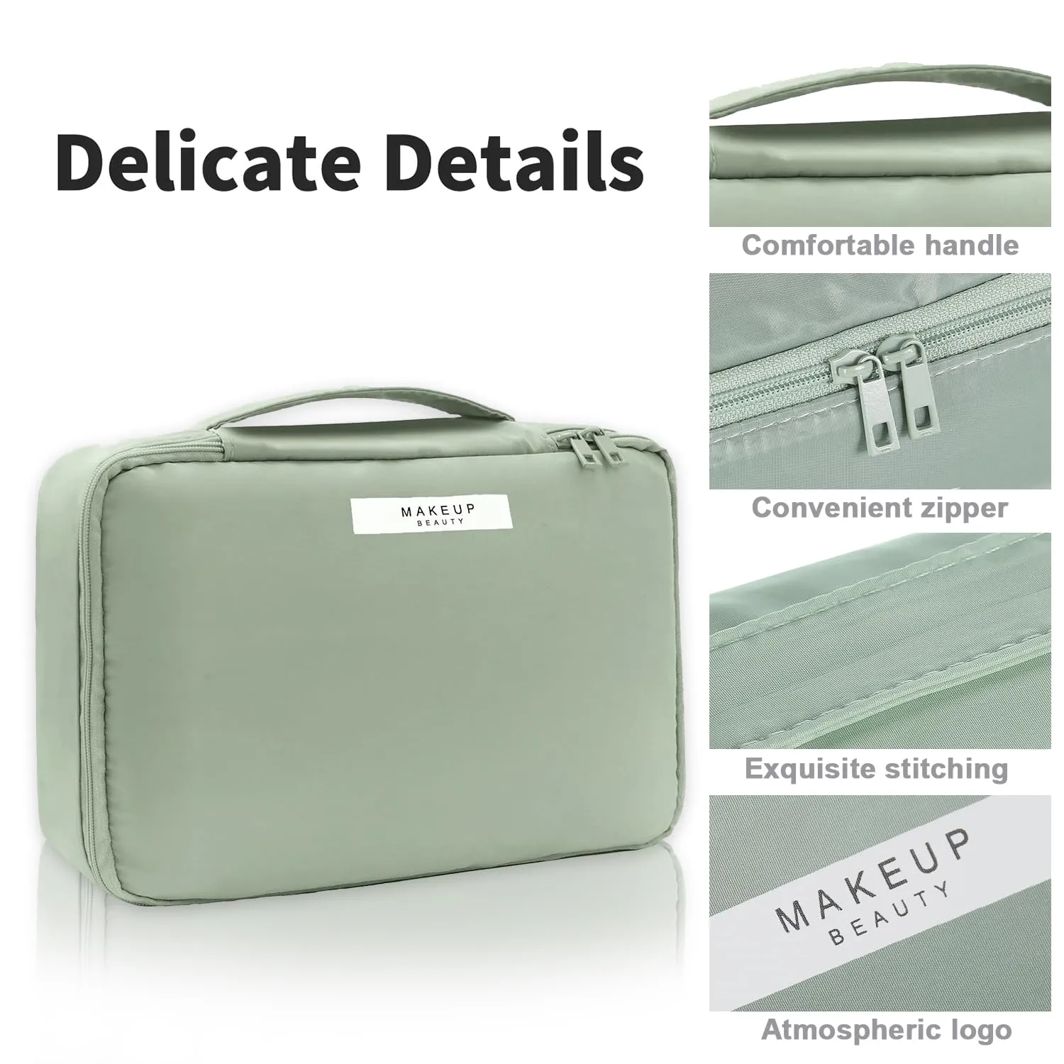 Travel Makeup Bag Cosmetic Bag Makeup Bag Toiletry bag for women and men (Green-3pcs)