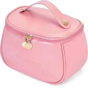 Travel Makeup Bag, Portability Travel Essentials Toiletry Bag for Women, Waterproof Large Capacity Cosmetic Bag with Compartments, Pink