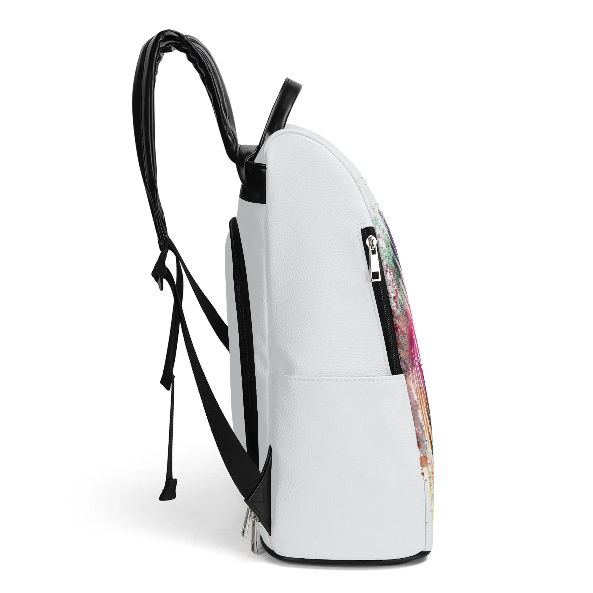 Travel PU Daypack Anti-theft Backpack Womens Backpack PU Leather Anti-theft Casual Daypack Bookpack for Travel Work School